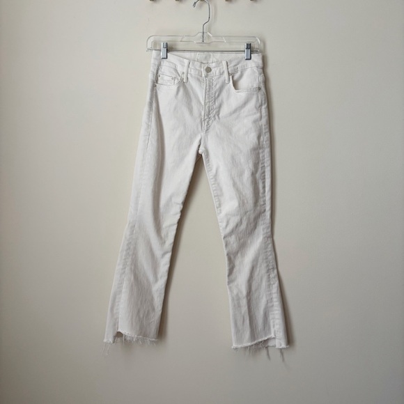 Mother The Insider Jeans Crop Step Fray Sz 27 Cream Puffs - Picture 10 of 10